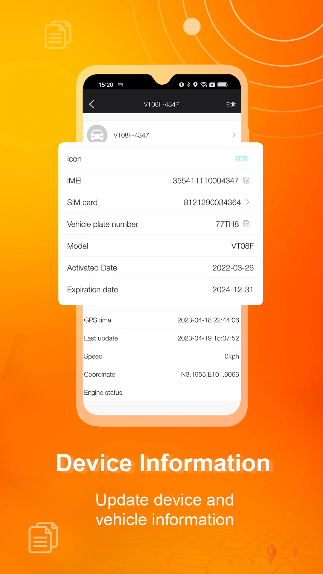 Device Information - Vehicle Details