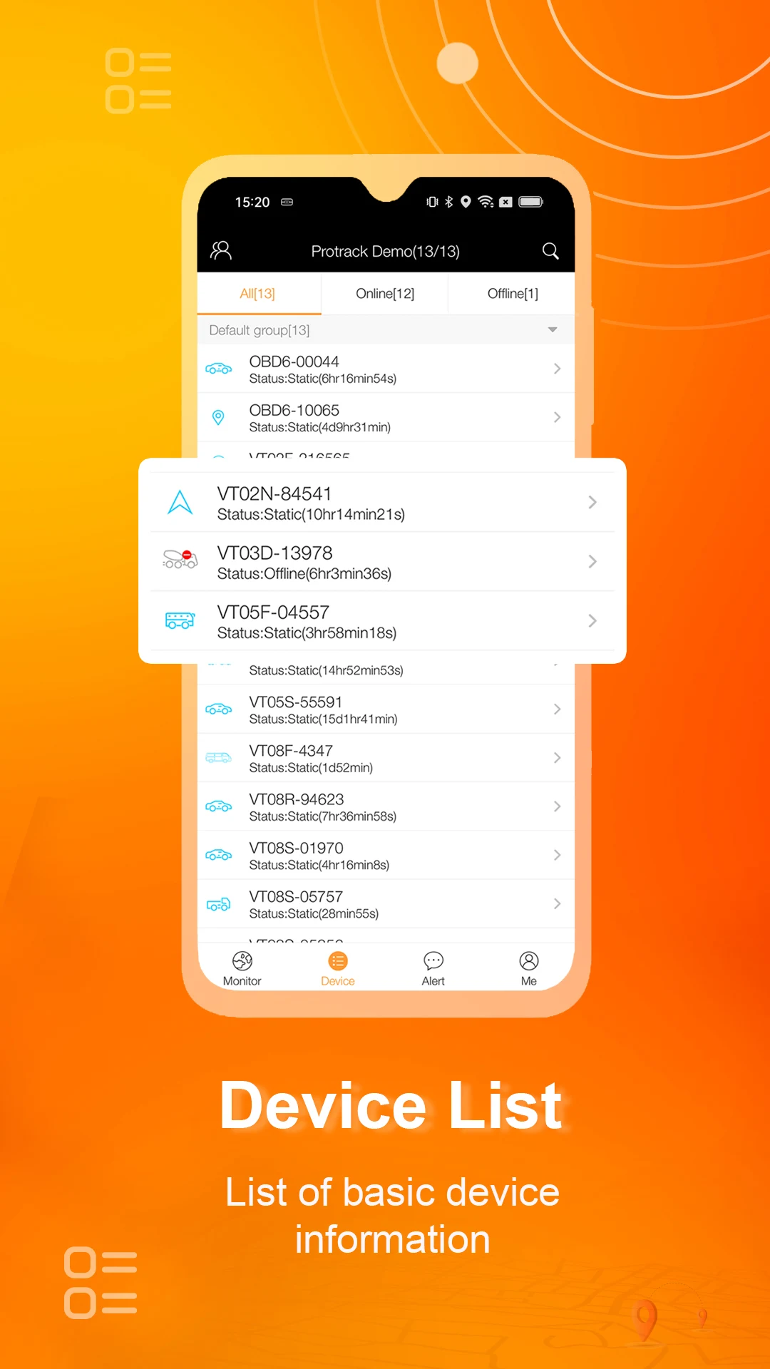 Device List - All Devices Information
